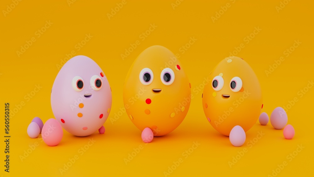 Easter Eggs 3D render Easter Eggs 3D render
