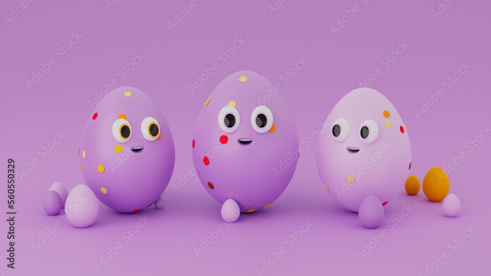 Easter Eggs 3D render Easter Eggs 3D render