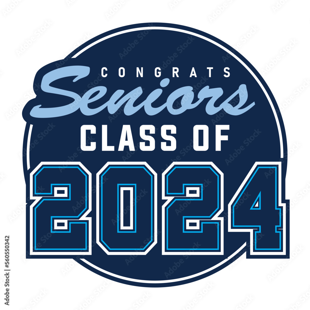 Congrats Seniors Class of 2024 Stock Vector