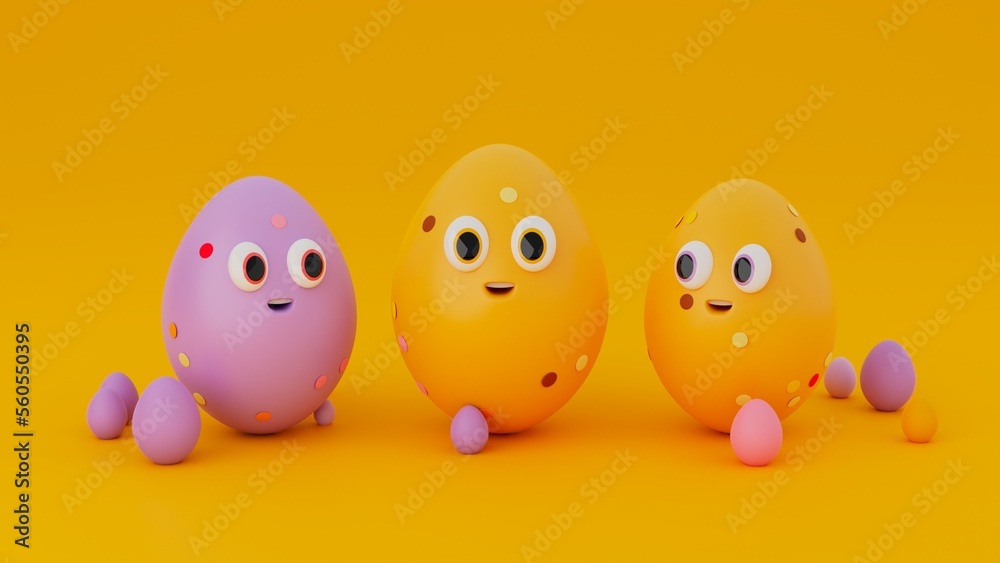 Easter Eggs 3D render Easter Eggs 3D render