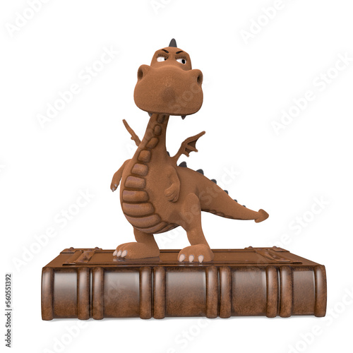 dinosaur cartoon is on the book