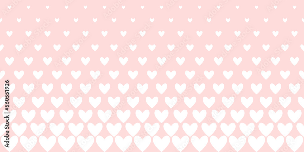 Halftone hearts seamless border. Pattern for Valentine's Day. Geometric vector background. Halftone hearts seamless border. Pattern for Valentine's Day. Geometric vector background.