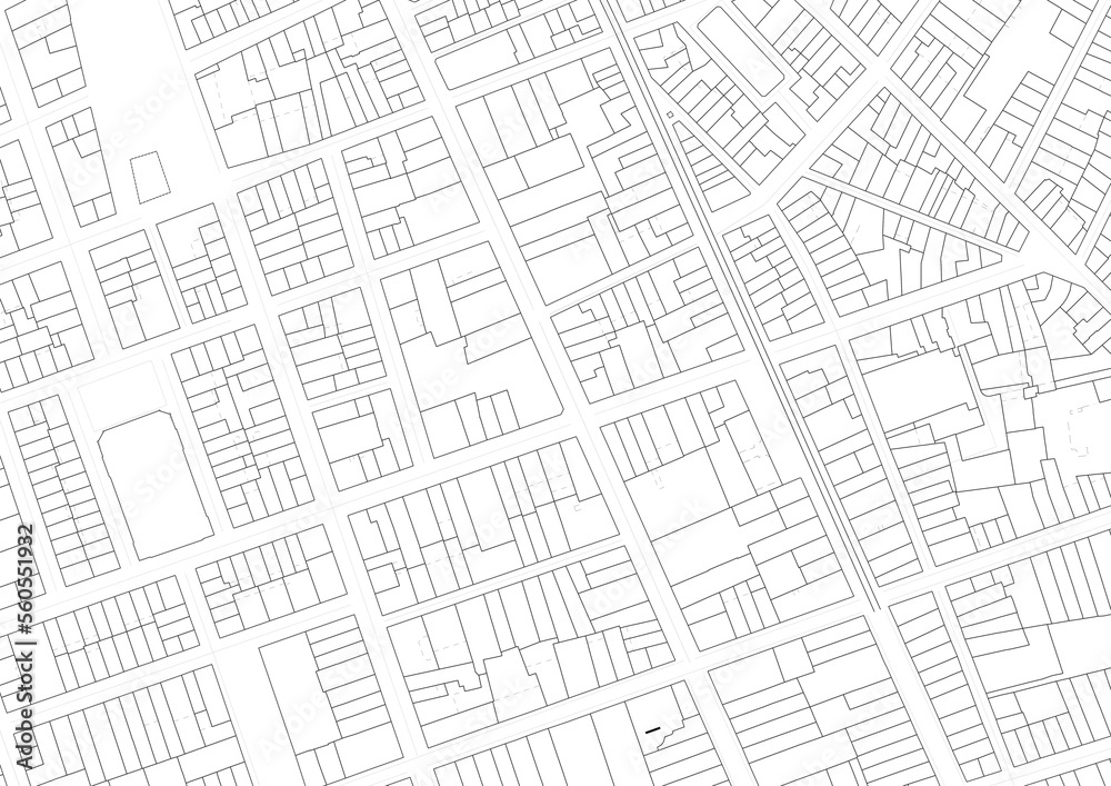 Urbanisme et territoire plan cadastral avec limites de parcelles d'un