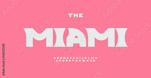 Cool aerial alphabet, modern vintage letters, funny 80s comic font for pop music logo and headline, poster lettering typography. Vector typographic design