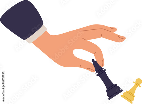 Hand of chess player flat icon
