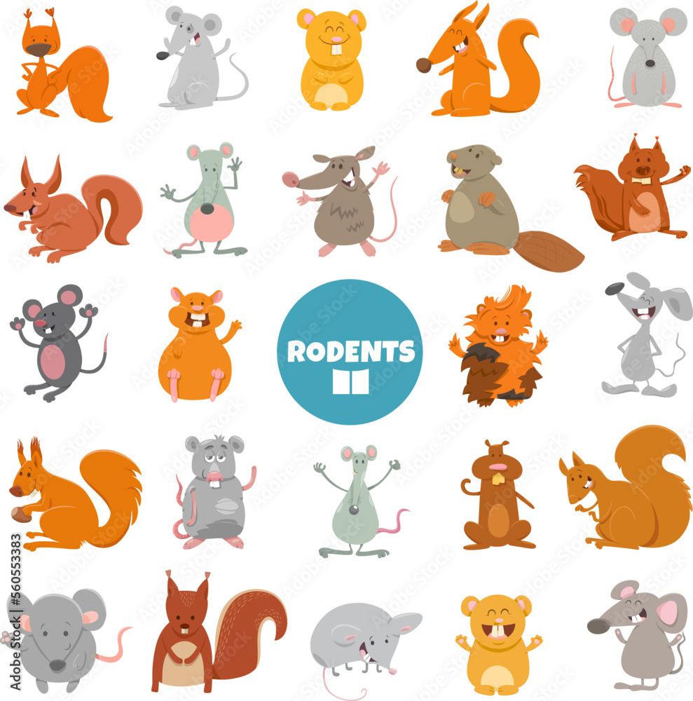 cartoon rodents animal characters big set cartoon rodents animal characters big set