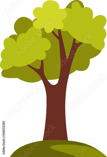 Strong and tall tree flat icon