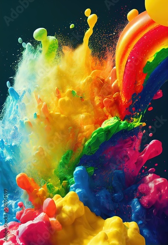 Liquid Colorful Paint Backg...