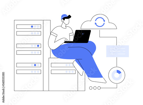 Backup server abstract concept vector illustration.