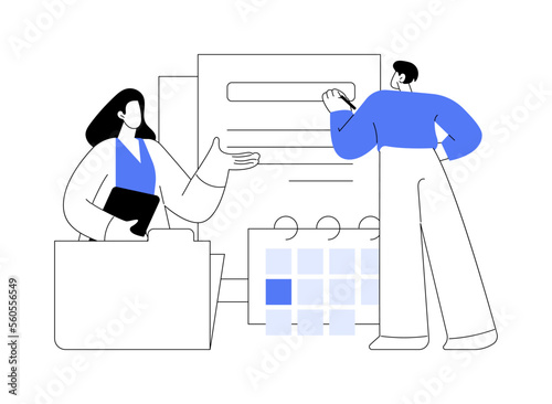 Sales contract terms abstract concept vector illustration.