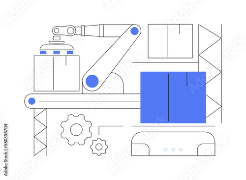 Warehouse robotization abstract concept vector illustration.