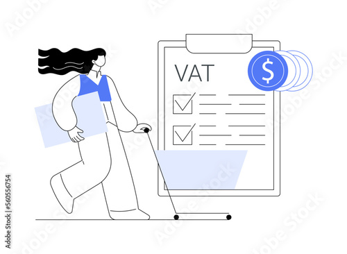 Value added tax system abstract concept vector illustration.