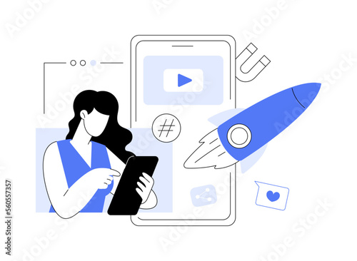 Viral content abstract concept vector illustration.