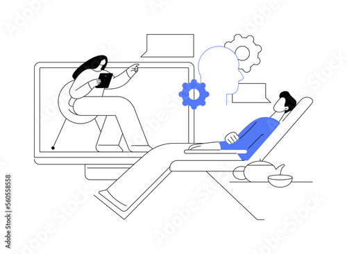 Online therapy abstract concept vector illustration. photo