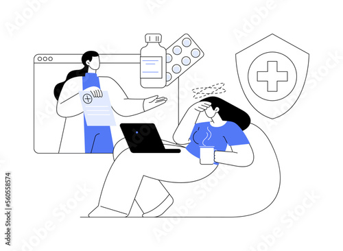 Telehealth abstract concept vector illustration.