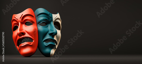 Happy and sad theatre mask