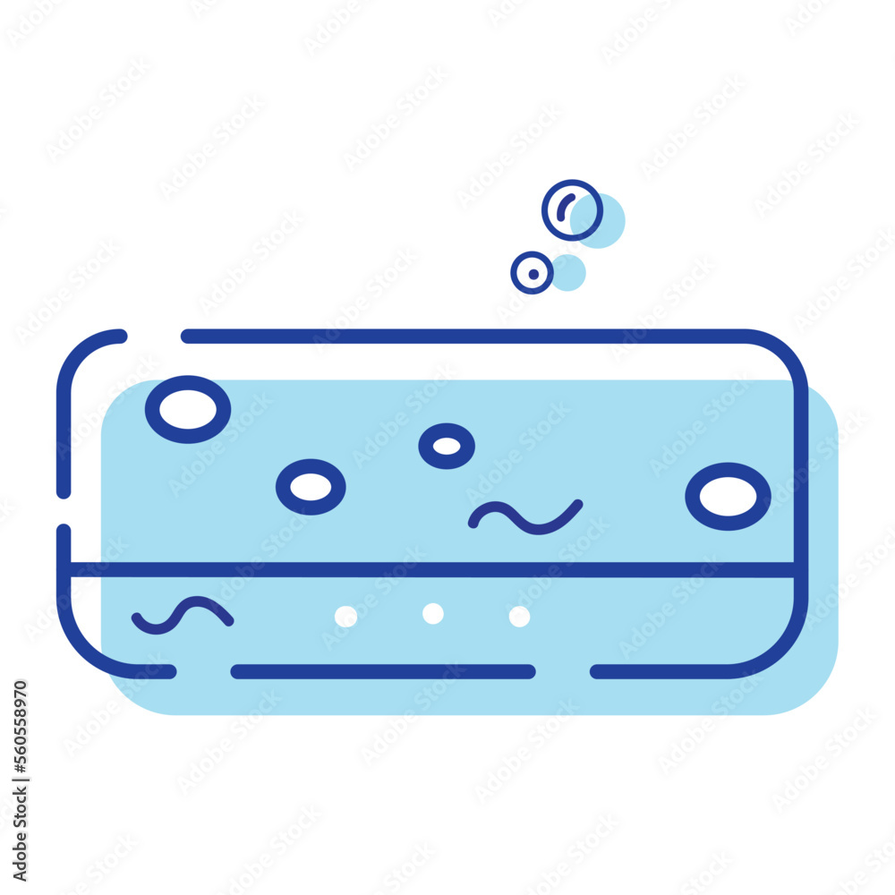 Isolated blue sponge cleanliness icon Vector Isolated blue sponge cleanliness icon Vector