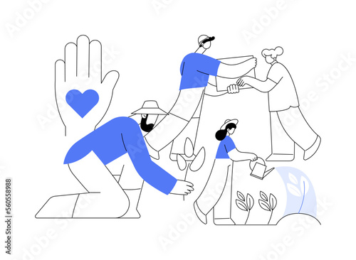 Social participation abstract concept vector illustration.