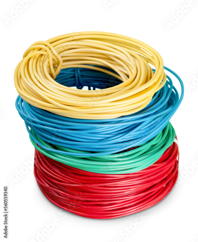 Rolls colorful power copper electrical wire