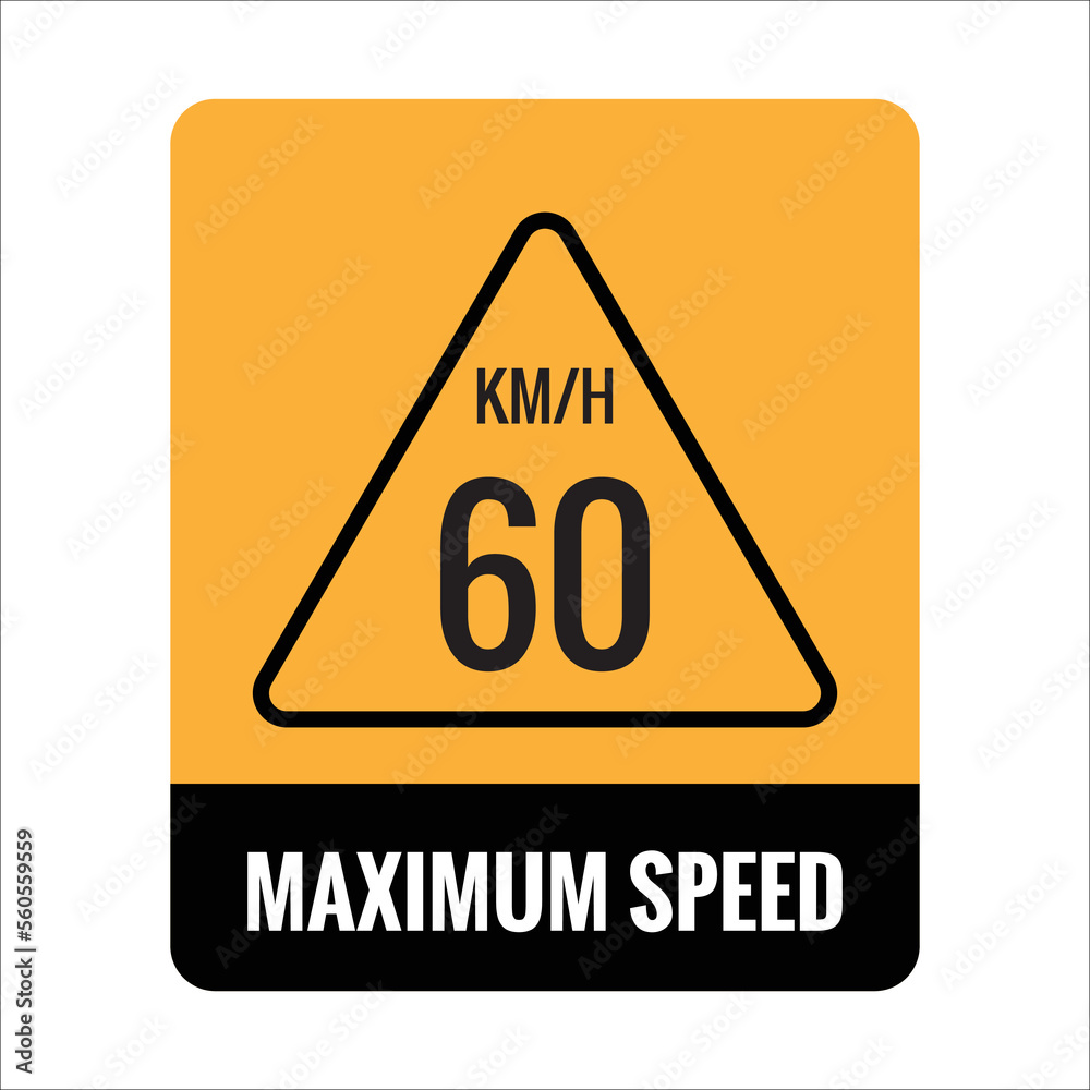 60 kmh Isolated Road Maximum Speed limit sign icon on white background vector illustration. 60 kmh Isolated Road Maximum Speed limit sign icon on white background vector illustration.