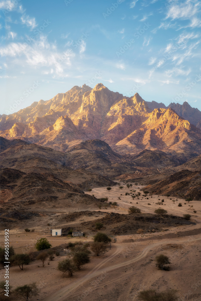 Mountains in the desert in Saudi Arabia taken in January 2022