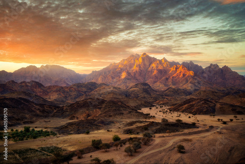 Mountains in the desert in Saudi Arabia taken in January 2022