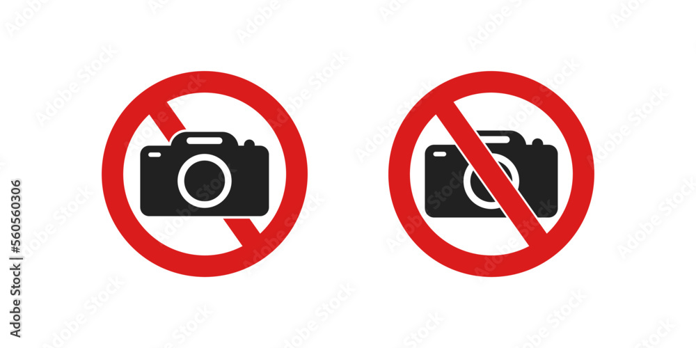 Collection of No photo camera vector signs. No Photographing prohibition sign . Isolated on white background. 10 eps Collection of No photo camera vector signs. No Photographing prohibition sign . Isolated on white background. 10 eps