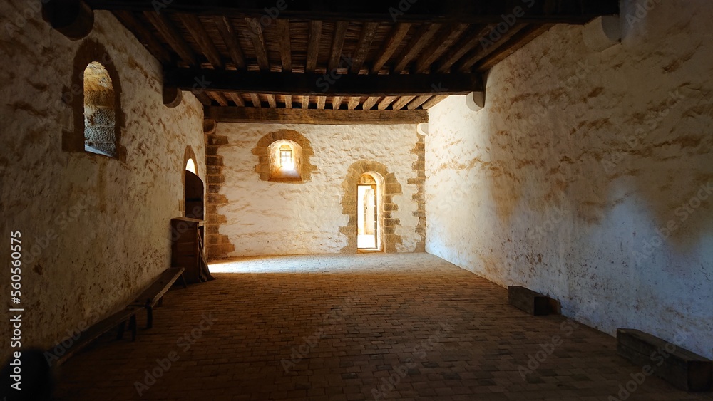Salle du château de Guédelon, Treigny, région Bourgogne-Franche-Comté, Yonne, France.
