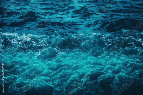 seawater background texture in blue. Generative AI