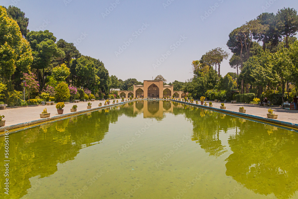 Gate of  Chehel Sotoon Palace in Isfahan, Iran