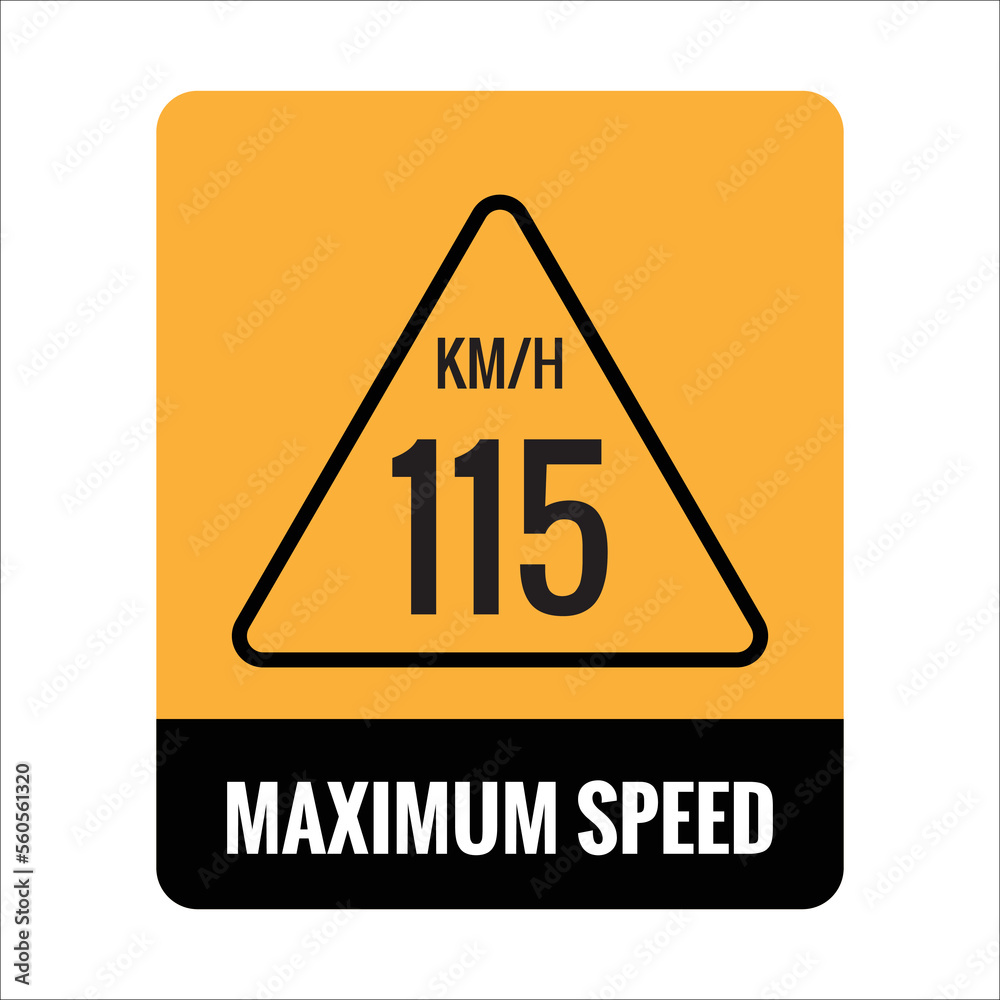 115 km Maximum Speed limit sign icon on white background vector illustration. 115 km Maximum Speed limit sign icon on white background vector illustration.