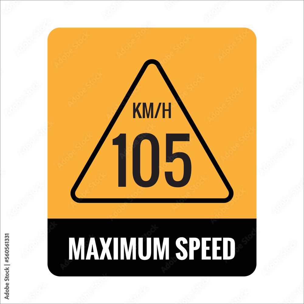 105 km Maximum Speed limit sign icon on white background vector illustration. 105 km Maximum Speed limit sign icon on white background vector illustration.