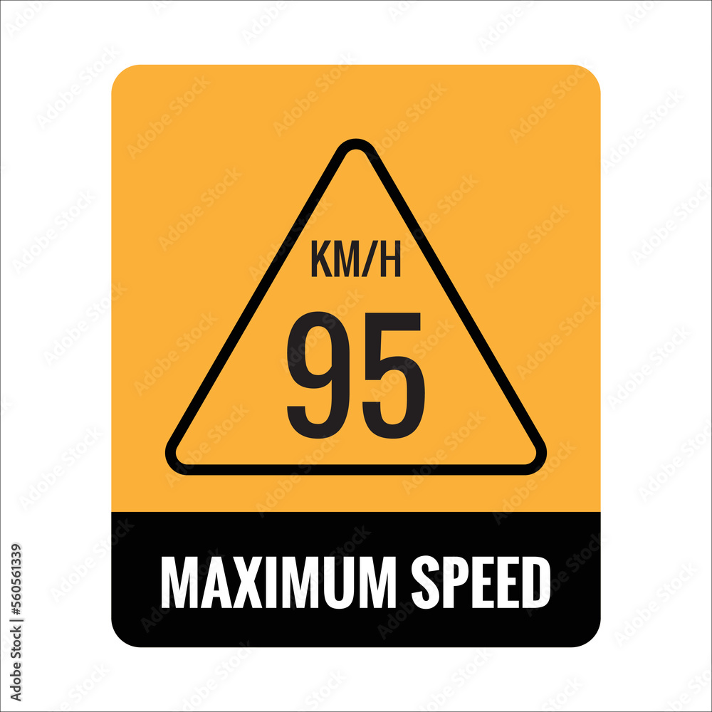 95 km Maximum Speed limit sign icon on white background vector illustration. 95 km Maximum Speed limit sign icon on white background vector illustration.