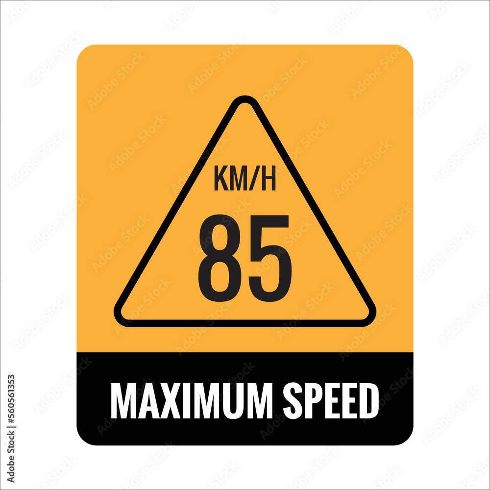 85 km Maximum Speed limit sign icon on white background vector illustration. 85 km Maximum Speed limit sign icon on white background vector illustration.