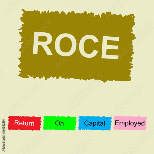 Return on capital employed, ROCE Vector Design Financial Ratios Value calculated
