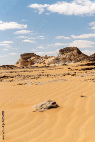 White desert in western Egypt taken in January 2022