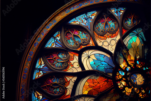 stained glass window in a c...