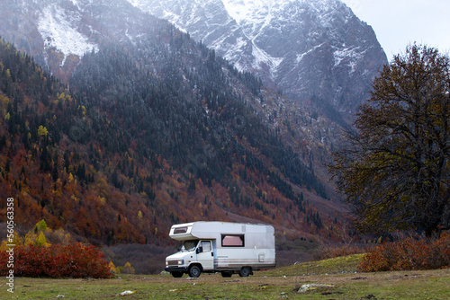camper in the mountains