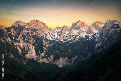 Aerial of the Albanian Alps taken in May 2022
