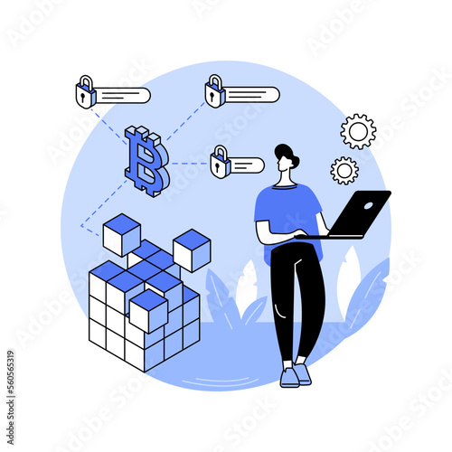 Blockchain tech architect isolated cartoon vector illustrations.