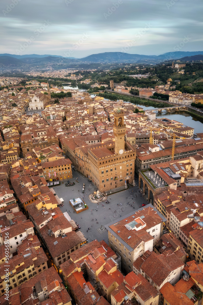 Obraz premium Aerial view of Florence Italy taken in May 2022