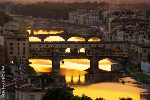 Florence bridges at sunset taken in May 2022
