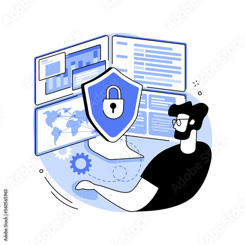 Security engineer isolated cartoon vector illustrations.