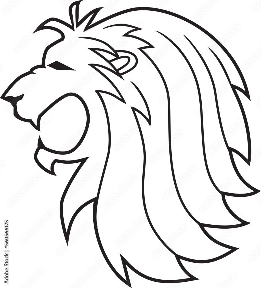 Fototapeta premium Lion head logo, Lion mascot Sport wear , emblem , athletic apparel stamp.
