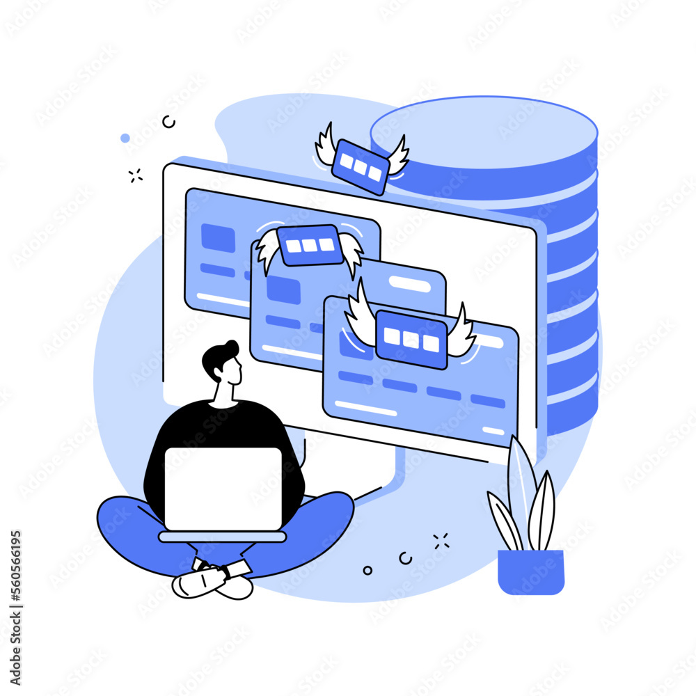 Tokenization Isolated Cartoon Vector Illustrations Stock Vector