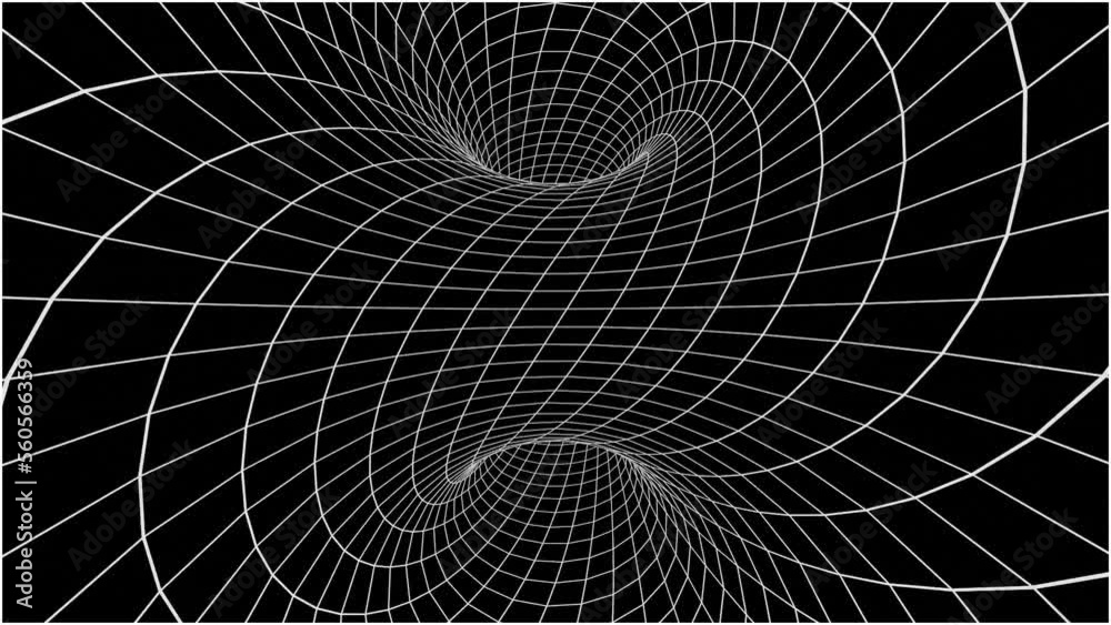 Wireframe Twist Wormhole Animation Wireframe Twist Wormhole Animation