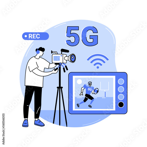 5G sports broadcasting isolated cartoon vector illustrations.