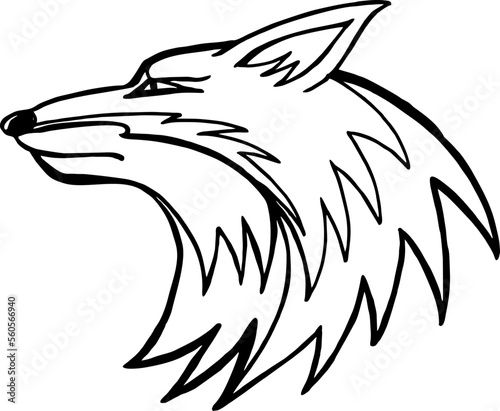 fox head mascot, vector illustration