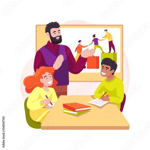 Leadership class isolated cartoon vector illustration.
