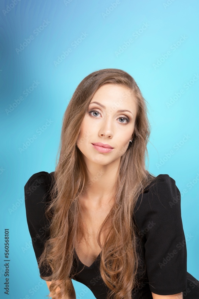Happy young woman enjoy beautiful hair style Happy young woman enjoy beautiful hair style